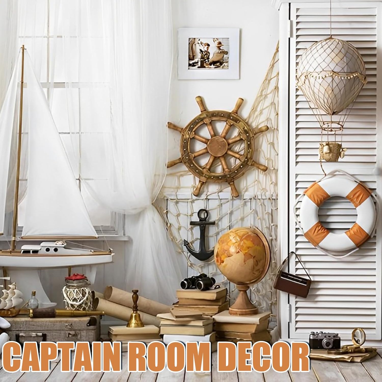 2 Pack Fish Net Decorations for Party, Natural Cotton Hawaiian Party Fishing Net Decorative, Nautical Themed Cotton Fishnet Under The Sea Pirate Ocean Beach Decor - Image 6