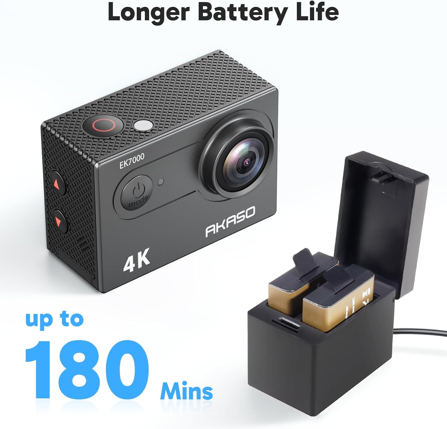 AKASO EK7000 4K30fps Action Camera - 131ft Waterproof Camera with EIS 4X Zoom Remote Control Ultra HD 20MP Underwater Camera with Accessories Kit - Image 7